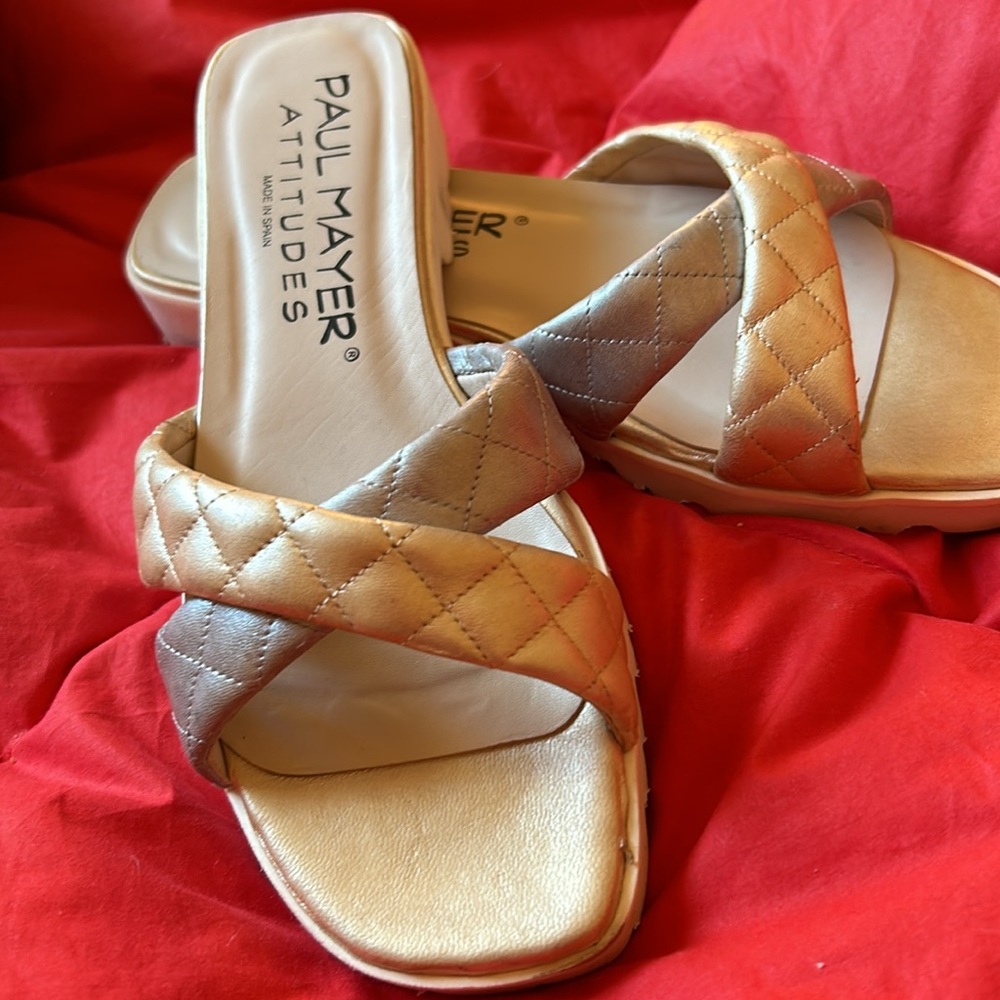 Paul Mayer Attitudes leather criss-cross lug sole Sandals Size 7